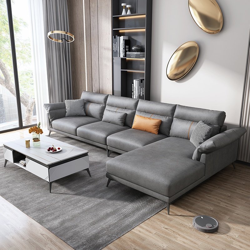 意式布艺沙发现代简约大小户型客厅北欧极简轻奢科t技布沙发套装