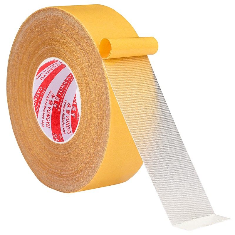 布基双面胶高粘度布强力黄色透明网格地毯地板革拼接防水b超粘不