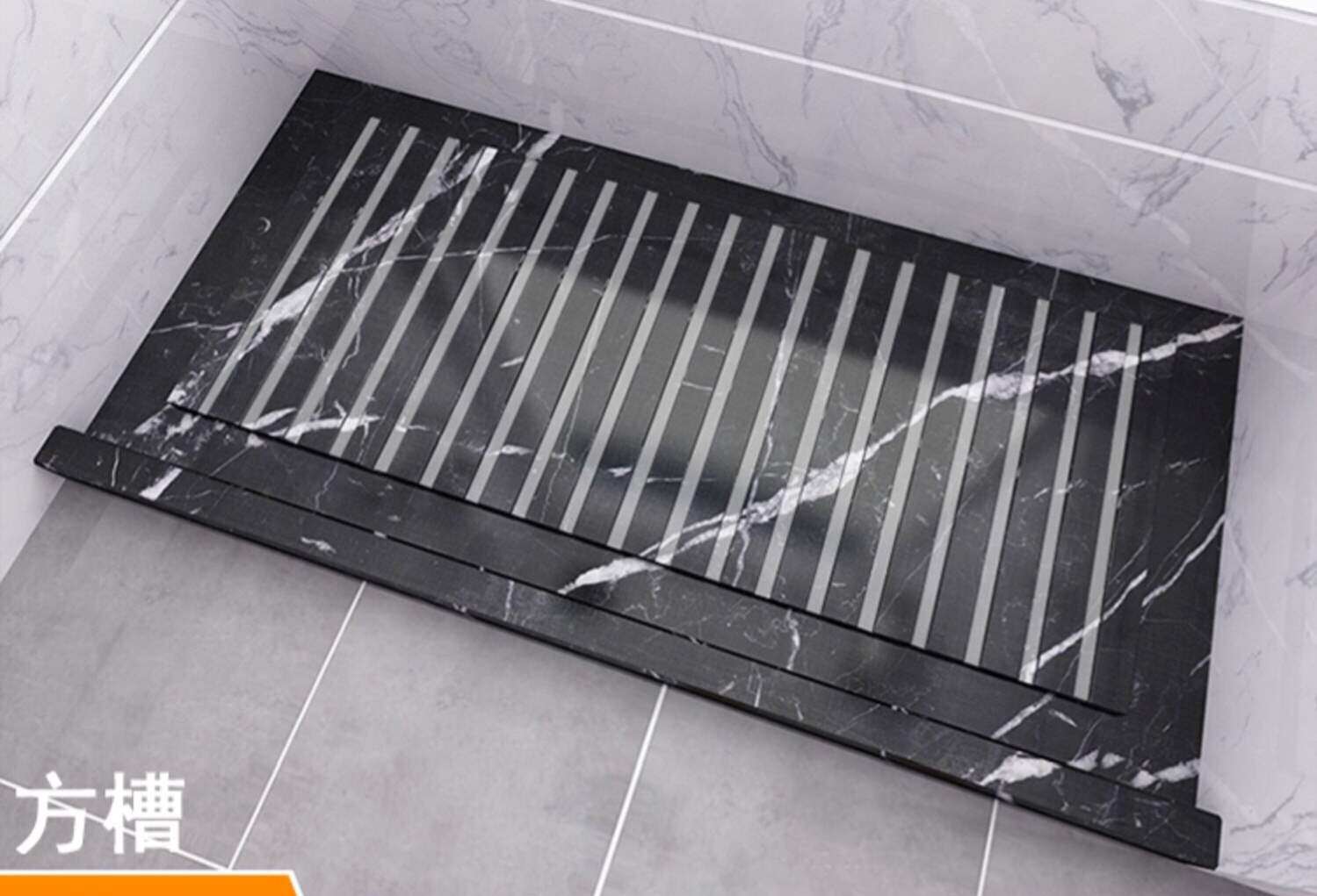 厂家直销大理石花岗岩黑白根淋浴地板石浴室挡水条防滑石板.