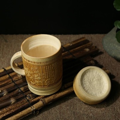 竹子杯子水杯 纯手工 竹子茶杯 纯手工 竹制竹杯子茶杯家用手工竹