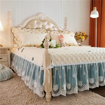 欧式床裙单件床尾开叉图片