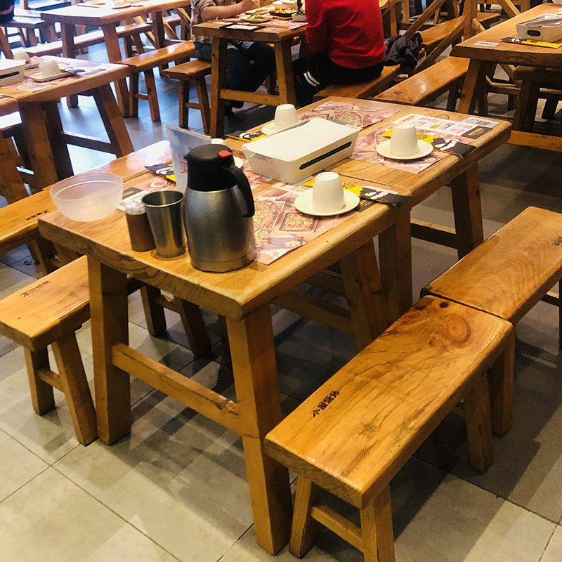 定制木屋烧烤店桌椅商用饭店餐饮酒吧火锅店实木卡座沙发套装组合