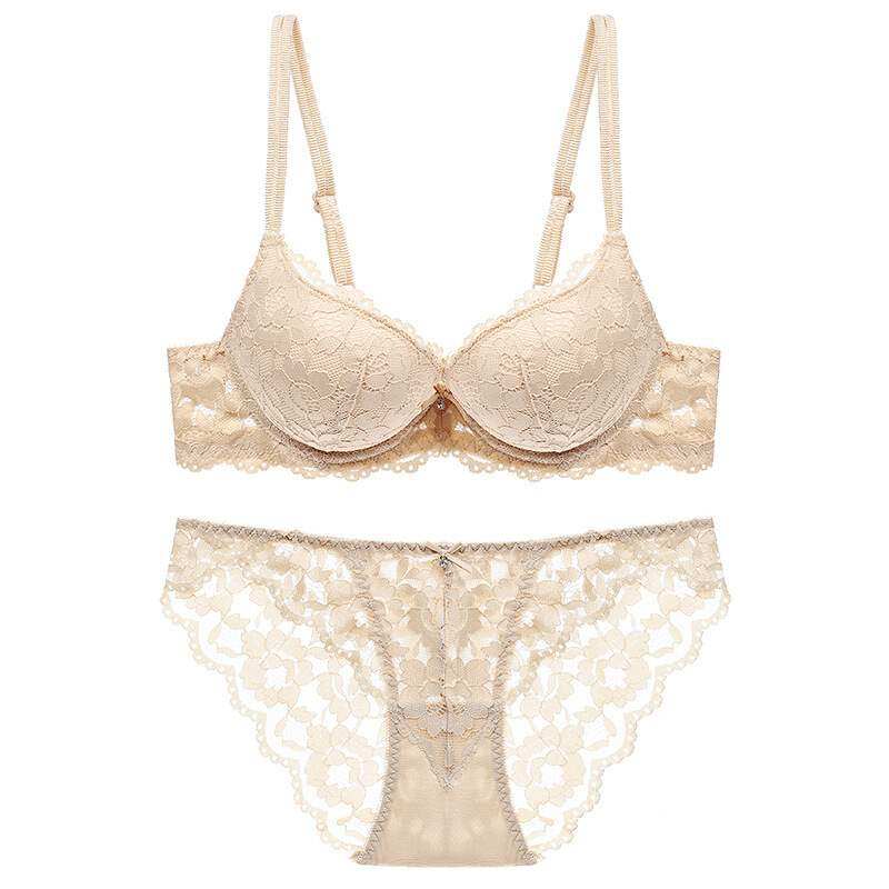 新款文胸套装聚拢蕾丝胸c罩女性内衣尔境肤色my70as内裤