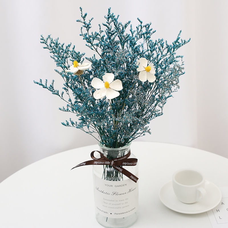 情人草干花花束永生吸色大束真花客c厅c家居摆设装饰插花满天星辅干花
