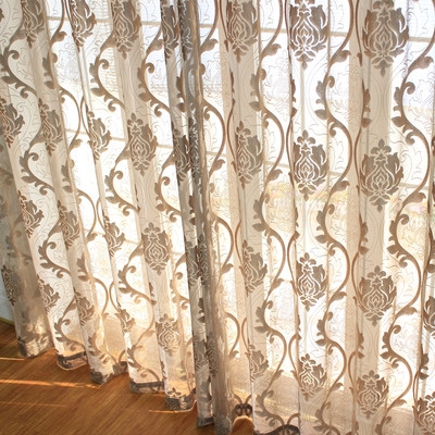 欧式窗纱豪华客厅飘窗图片