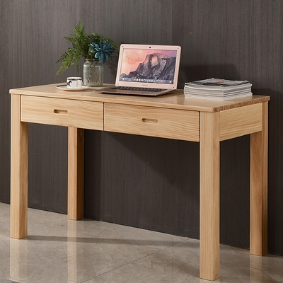 全实木书桌1.2米松木学习桌原木简约1米带抽屉办公桌书房电脑桌椅