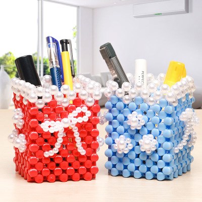 珠子diy手工笔筒图片