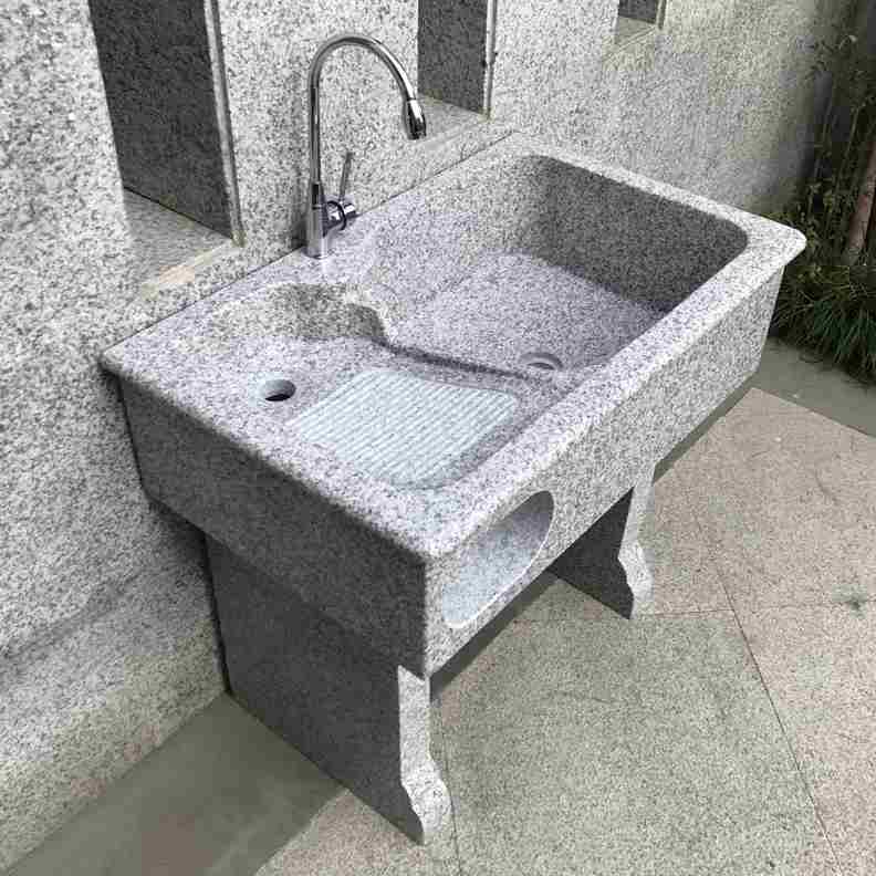 新款石头洗衣池带搓板一体大理石洗衣水槽户外花岗岩整石洗衣盆池