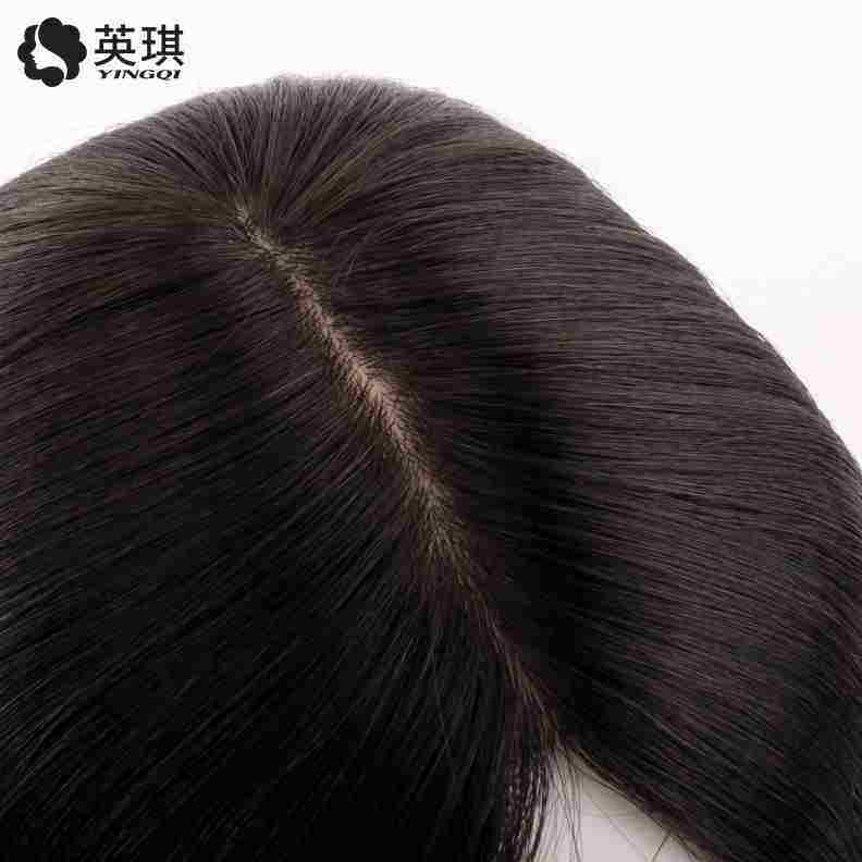 新款英琪假发女中长发假发片增发量蓬松真发头顶补发遮白发中分长