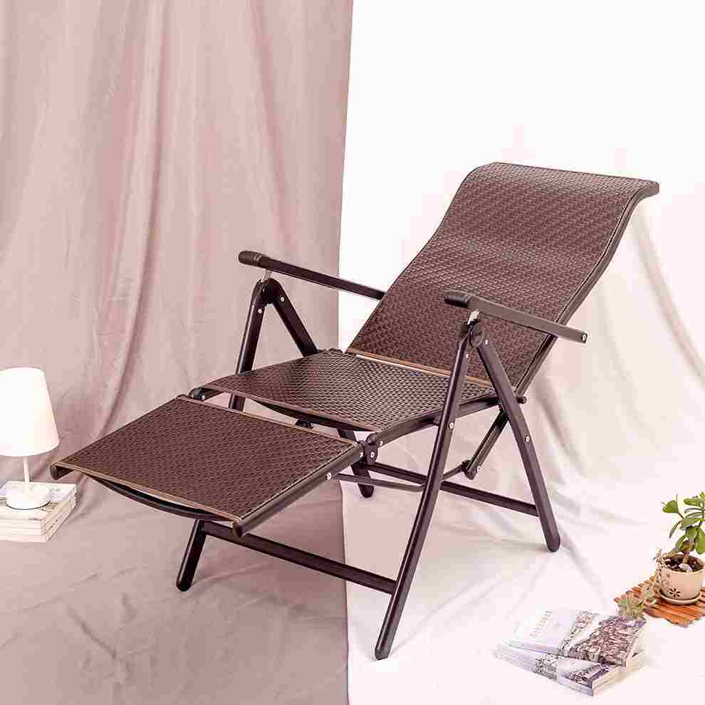 高档可折叠藤编凉椅休闲椅办公室家用夏天阳台庭院靠椅子午休午睡