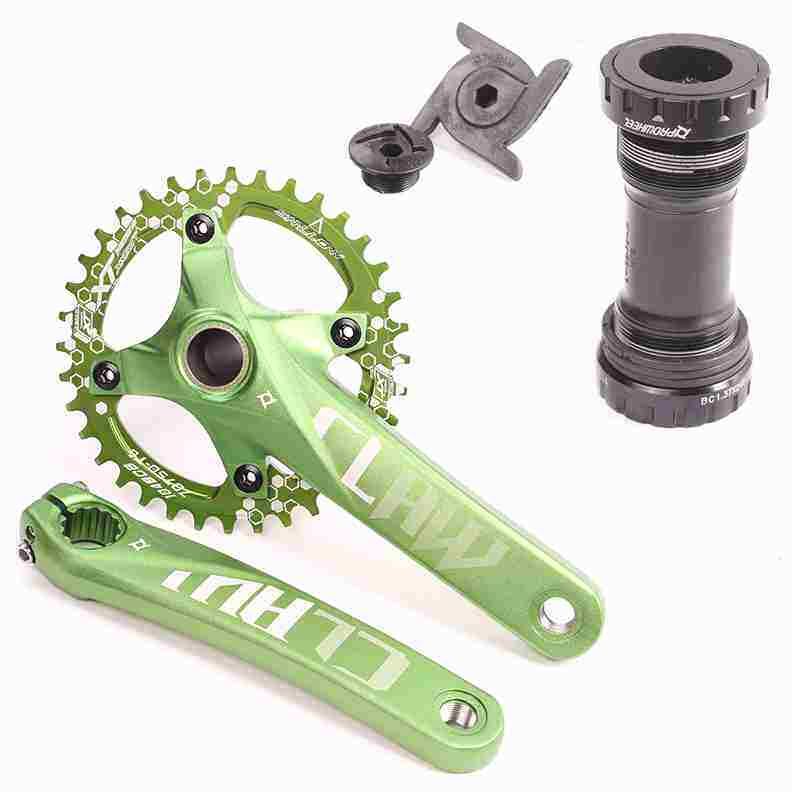 高档浩盟山地自行车左右曲柄中空一体牙盘36t圆齿盘改装升级单盘