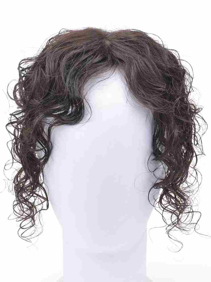 高档真发假发片女头顶补发块遮白发蓬松遮白发无痕自然中长卷发斜