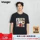 【Wrangler×Fender联名】夏季新款Oversize潮流印花男士短袖T恤