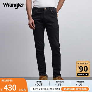 Wrangler威格24春夏新款黑色812Larston美式中腰修身小脚男牛仔裤
