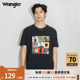 【Wrangler×Fender联名】夏季新款Oversize潮流印花男士短袖T恤