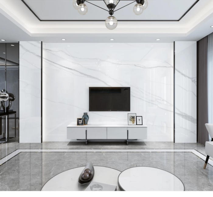 高端电视背景墙瓷砖m现代装约轻奢客厅大饰x大理石影视墙砖简奢华