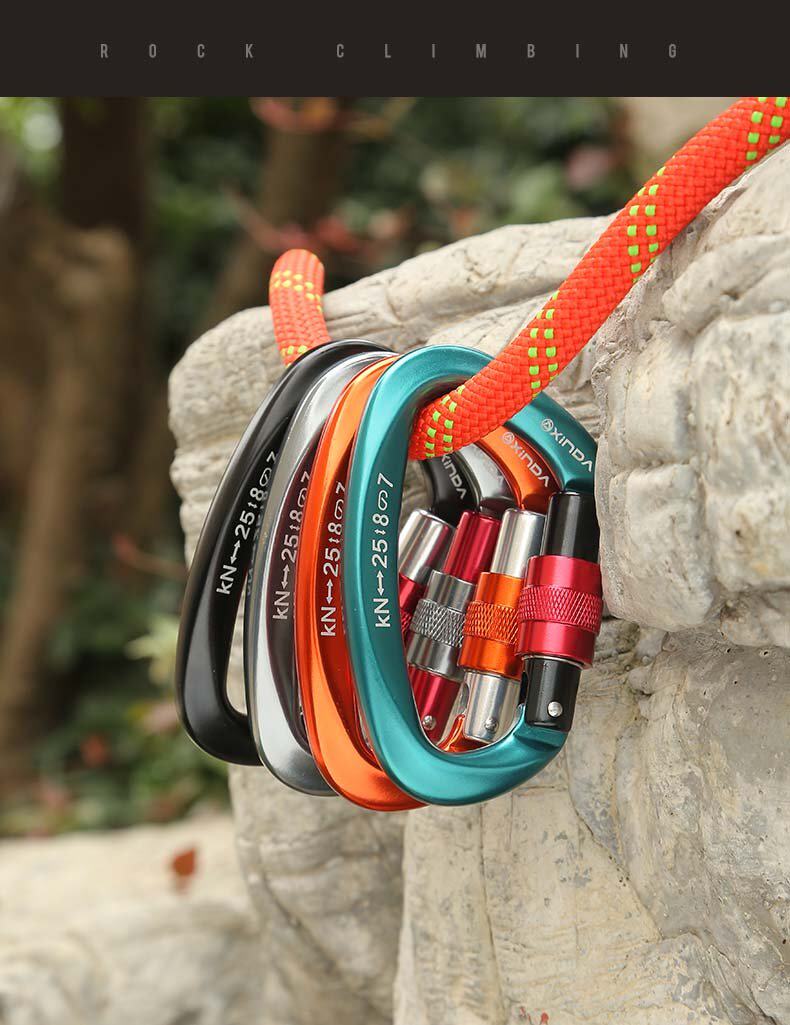 d型挂扣登山扣钥匙扣主锁多功能金属扣安全挂钩保险扣快挂承重钩