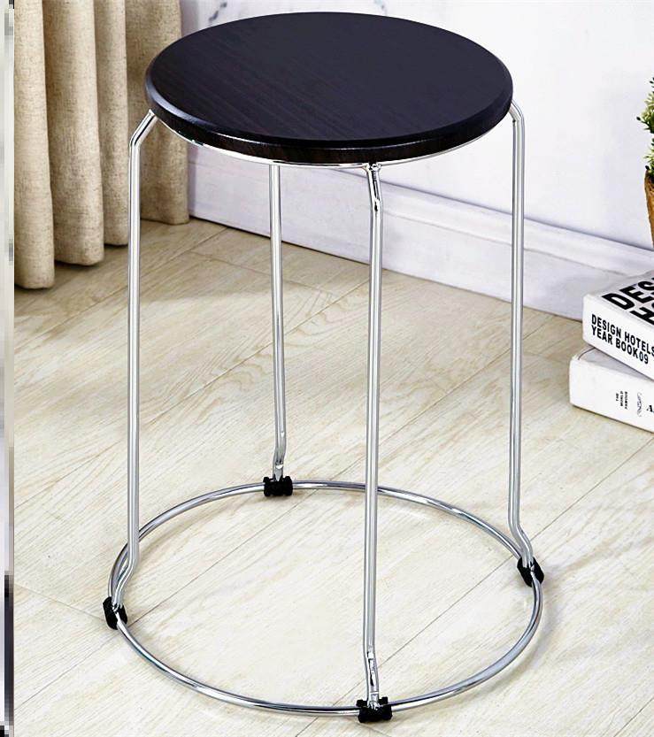 圆凳子家用时尚创意铁艺凳加厚钢筋凳现代塑料餐桌凳不锈钢高圆