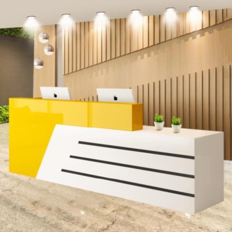 店吧台桌收银台小型店铺办公桌装修单人导购台柜台桌绿色超市优惠券