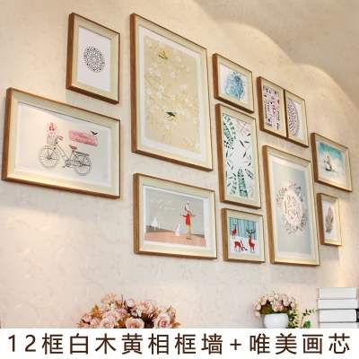 新品北欧风格客厅照片墙装饰欧式相框墙现代简约相架挂墙画框组合