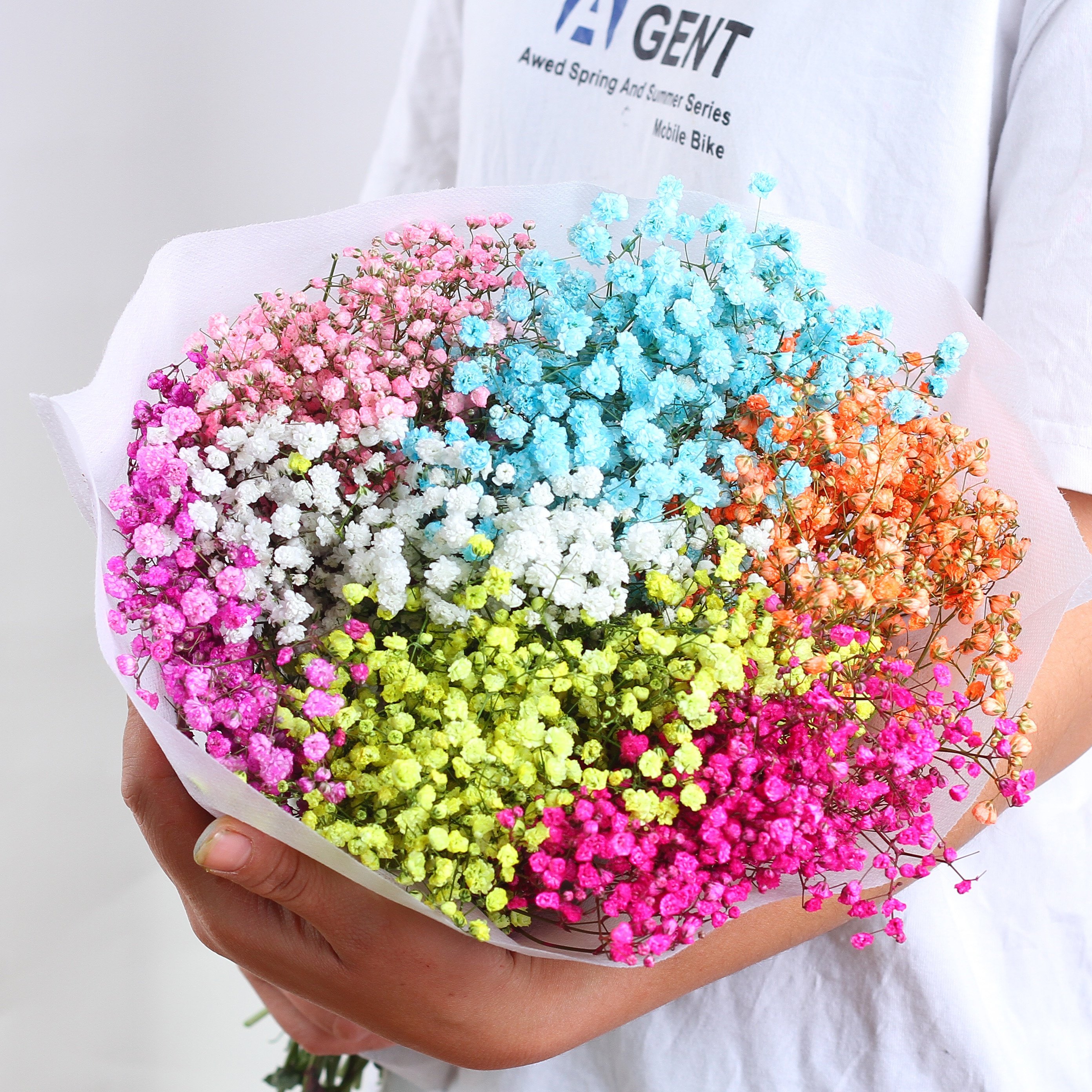 新品满天星干花花束家家居摆设花混合花束带花瓶居摆设小清新装饰