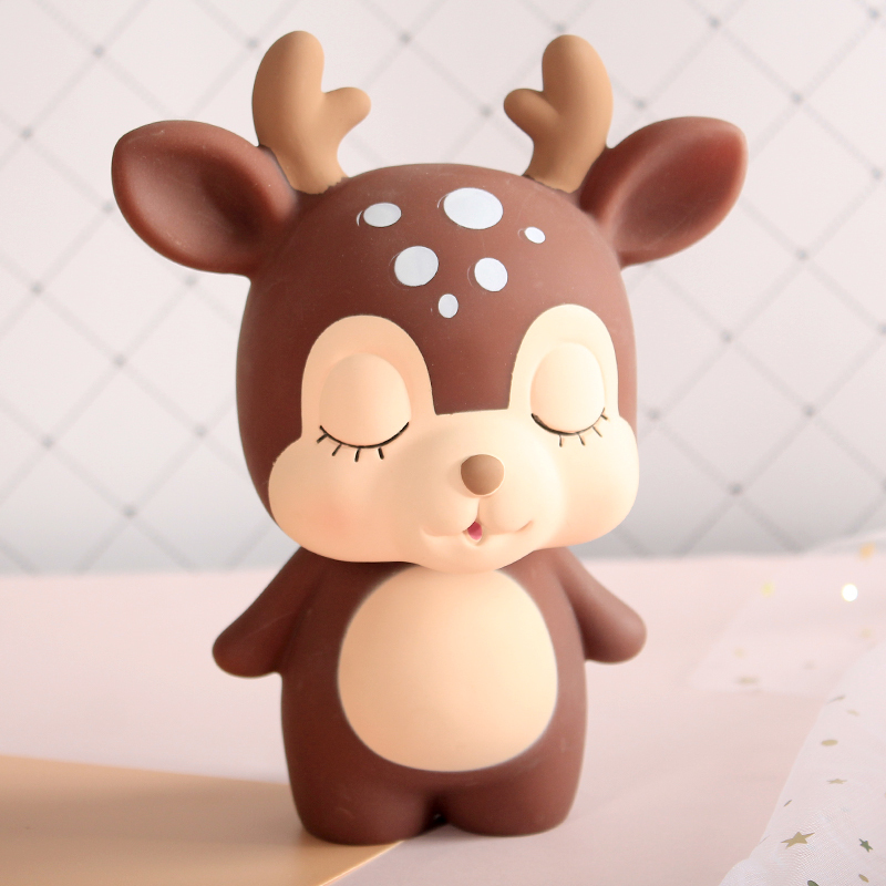 淘宝网可爱罐摔女存钱罐男孩女孩儿童创意储蓄罐储红小鹿摆件卡通防