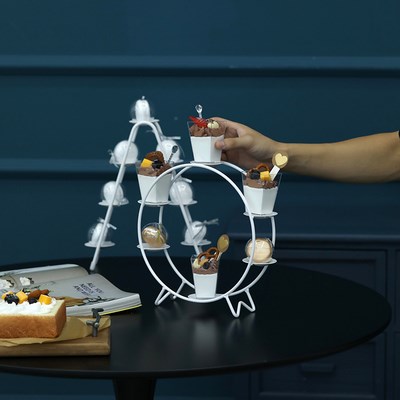 迷你蛋糕展示架 创意马卡龙架子 摩天轮蛋糕架 多层铁艺甜品架