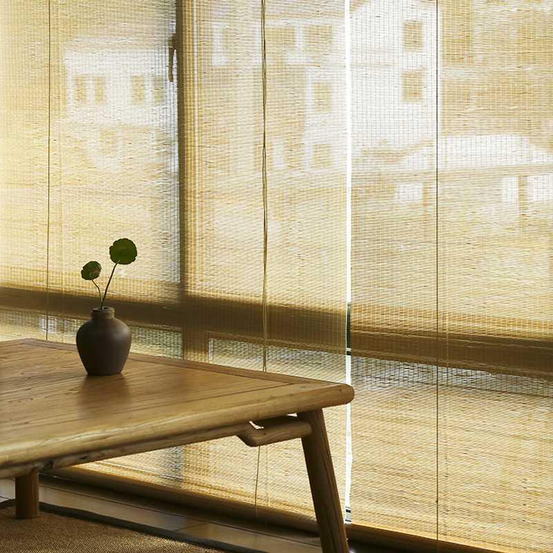 印花竹帘窗帘门帘卷帘中式复古禅意阳台隔断日式百叶遮光升降手