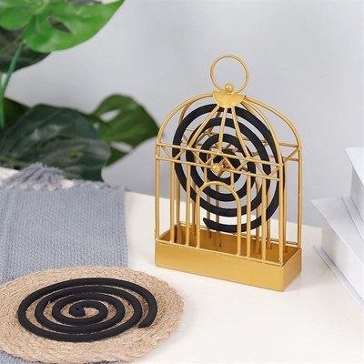 挂蚊香架子多功能文香盘托支架创意家用铁盒子带盖盒子纹香接灰盘