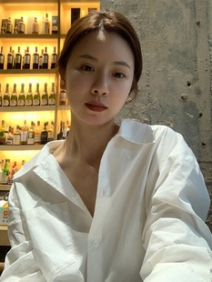 白色韩版衬衫女2024春秋新款宽松慵懒风长袖纯棉衬衣中长款上衣