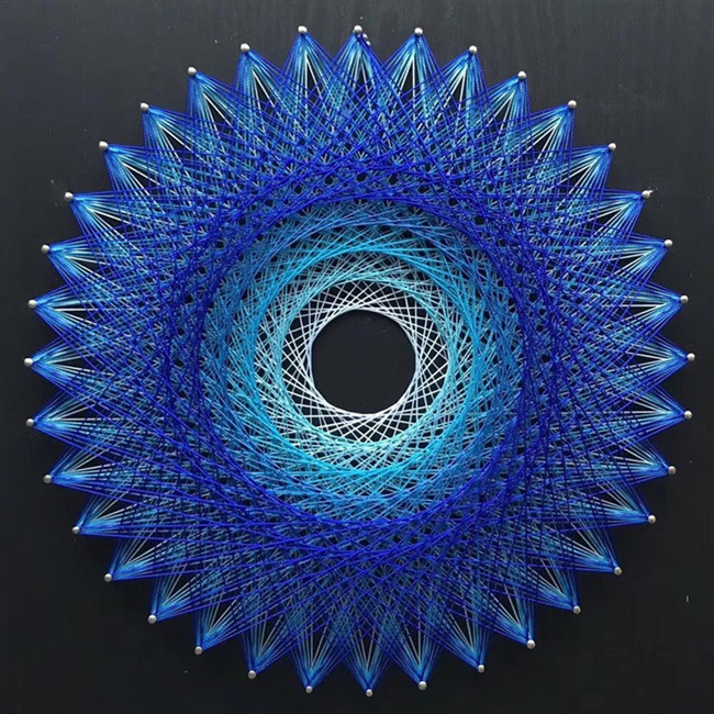 c立体几何图形弦丝画鸟巢diy手工制作材料包钉子绕线画客厅w装饰