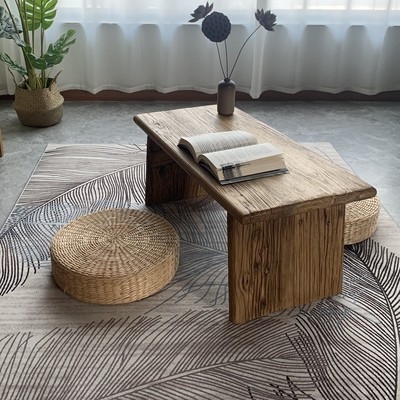 复古实木矮茶桌图片