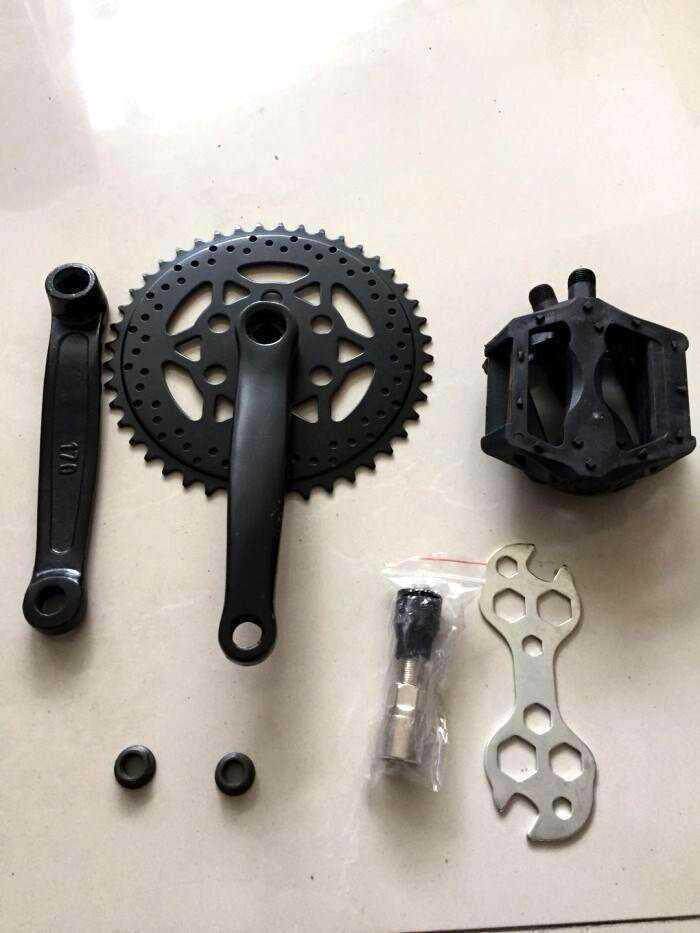 曲柄公路车死飞牙盘柄脚踏脚拐单速牙盘折叠自行车牙盘