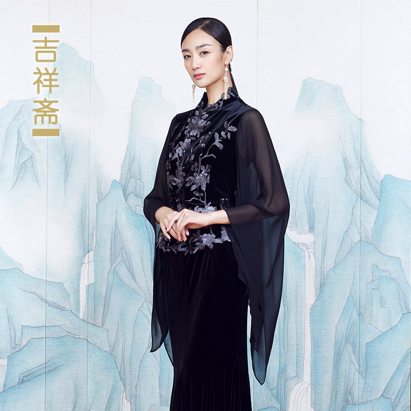 吉祥斋旗舰店的优惠券大全—吉祥斋女装九州云龙收身上衣盘金绣花海云