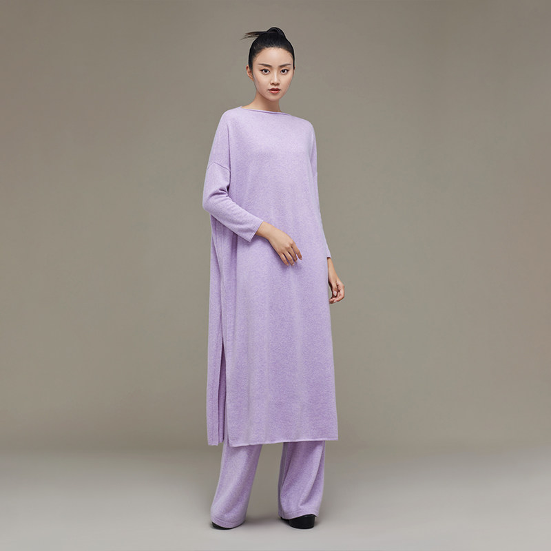 吉祥斋女装紫冉秋水羊绒针织衫裤国风礼服正品