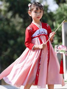 女童汉服古装超仙刺绣日常改良小女孩仙女服中国风淡雅飘逸襦裙套