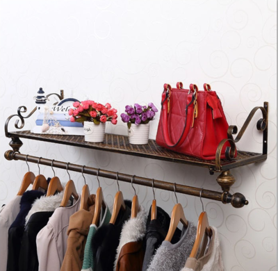 衣服挂架壁挂墙壁铁艺图片