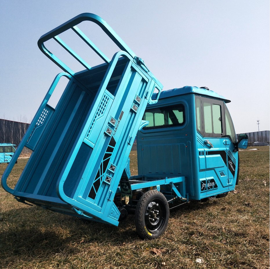 客货两用半封闭式电动三轮车载客拉货半棚电动三轮货车代步车接送