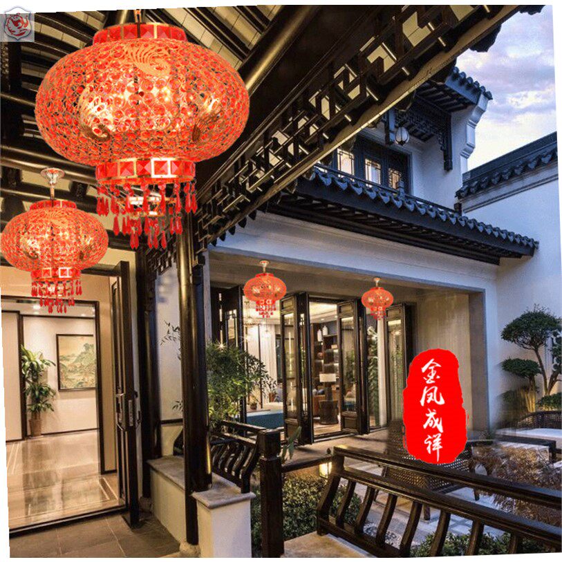 大红高档挂家用装饰阳台灯笼件过年彩灯别墅大号大门大门口新年