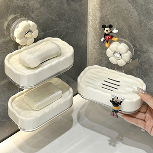 吸盘肥皂盒壁挂香皂盒卫生间浴室洗漱台沥水高档双层洗衣皂置物架