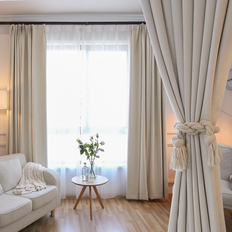 日式棉麻窗帘亚麻布加厚遮光卧室日系风和风2021年新款北欧风流行