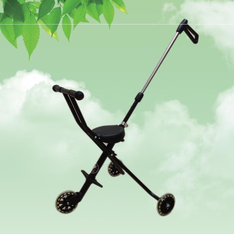 儿童简易推车折叠轻便小溜娃三角车手推车遛娃便捷自行车篮宝宝