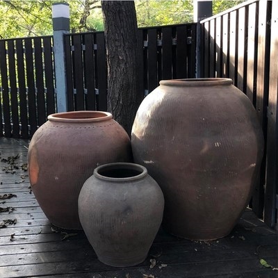 陶缸大号粗旧陶罐装饰园林庭院景观缸瓮仿古s陶器组合花盆