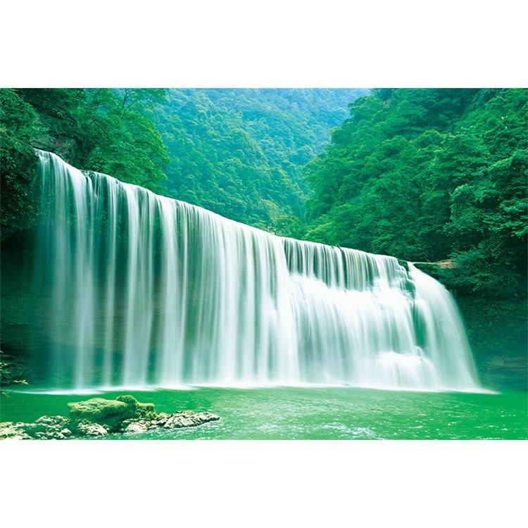 流水画黄果树瀑布办公装饰青山绿水客厅山水画墙生财贴风景v壁画l