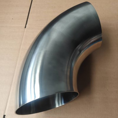 304不锈钢卫生级焊接弯头大口径镜面抛光冲压90度弯管273219159