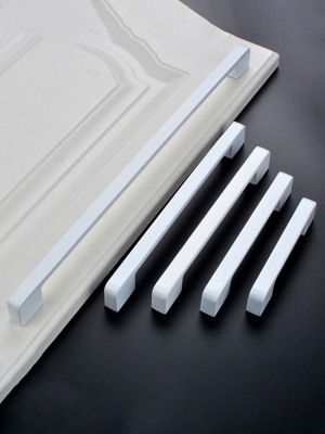 现代简约柜门白色拉手轻奢白欧式橱柜加长衣柜把手抽屉单孔小拉.