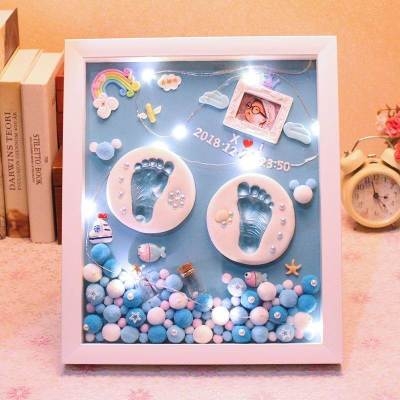 新生的儿宝宝手脚印纪念宝贝创意100天周岁收藏百日小孩可爱.