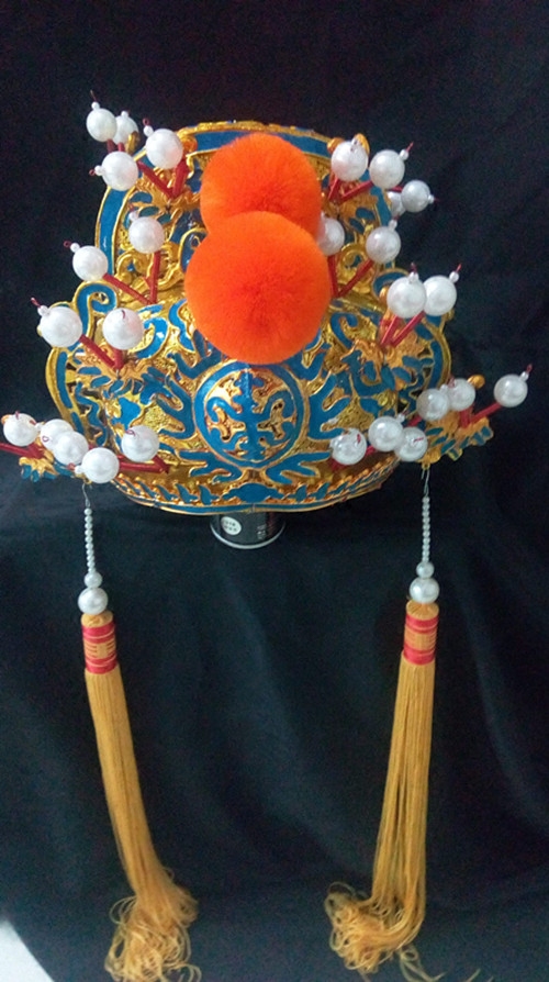 戏曲硬王帽戏剧王帽皇帝帽子头盔打金枝皇帝王帽神像菩萨潘王盔帽