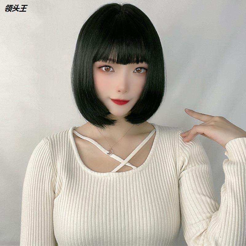 假发女姫发式短发cos假毛日常黑色齐刘海直发日式公主切现货定制
