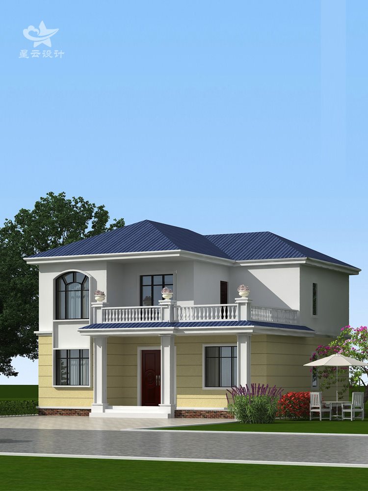 欧式二层别墅设r计施工图纸农村自建房量程小洋楼效果图经济小户